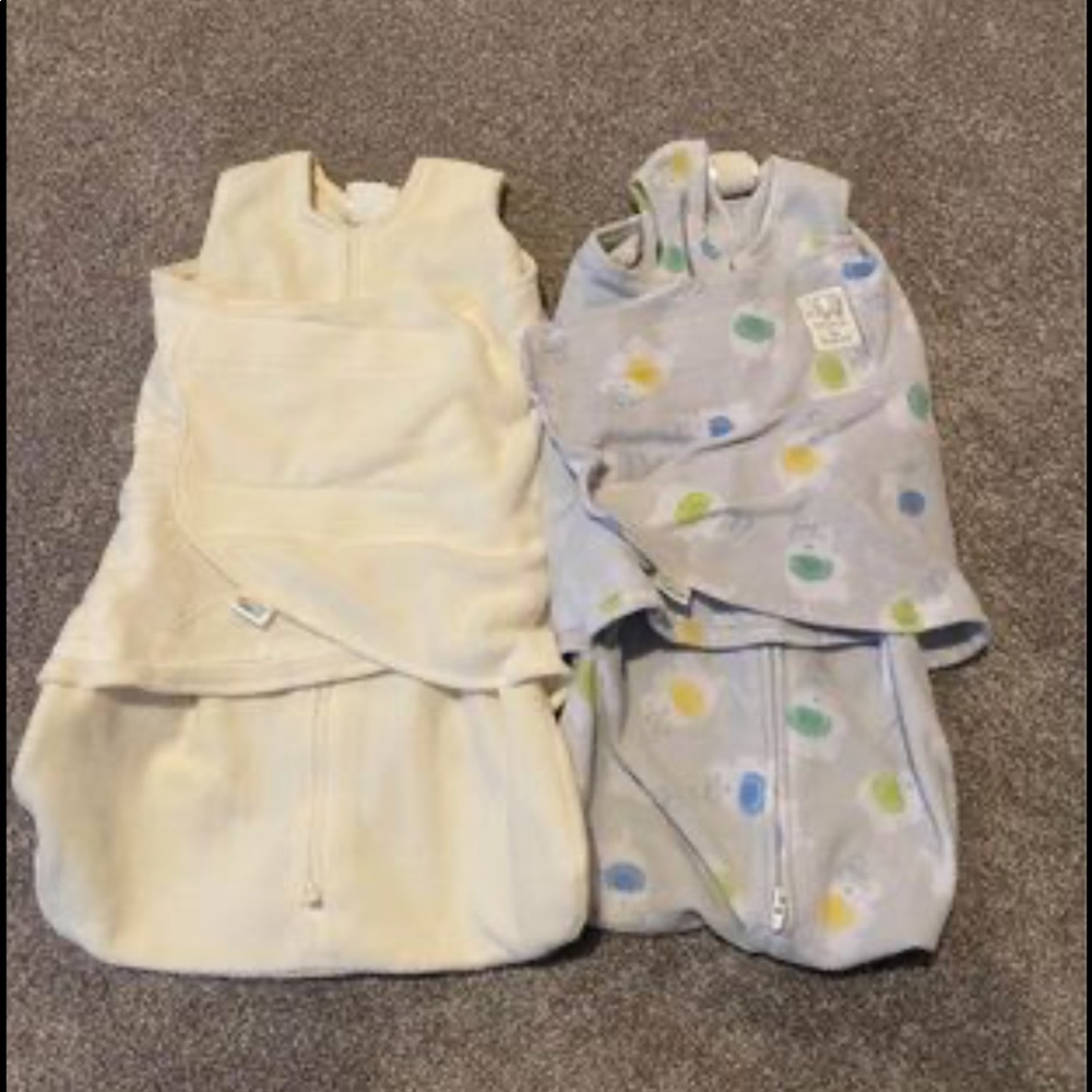 2 Halo Fleece Sleep Sacks 0-3mo